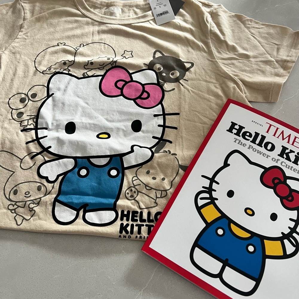 Hello Kitty Kids T-Shirt - Cream and Blue